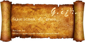 Gyuricsek Ágnes névjegykártya